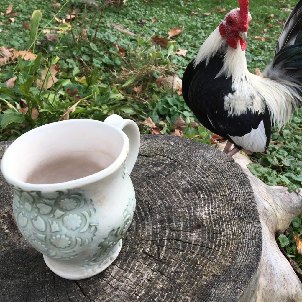 Snowflake Mug by Jessica Putnam-Phillips with Rocky the Rooster